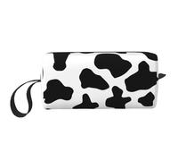 Borsa per il trucco con stampa di mucca, organizer da viaggio resistente all'acqua, per donne e uomini, custodia per cosmetici astratta con cerniera, piccola borsa per attrezzi portatile