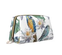 Borsa per il trucco con stampa di pappagalli sui rami Borsa da toilette versatile borsa cosmetica di grande capacità per le donne, bianco, Taglia unica, Beauty case