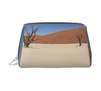 Borsa per il trucco con stampa di piante del deserto, borsa portatile in pelle impermeabile, pochette per pennelli da trucco (17 x 10,9 cm), bianco, Taglia unica