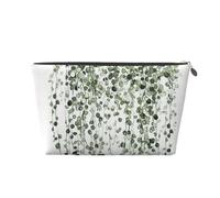 Borsa per il trucco con stampa di piante verdi per donna borsa da toilette da viaggio in pelle impermeabile per articoli da toeletta borsa cosmetica, Argento, Taglia unica, Beauty case