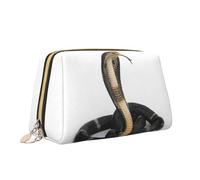 Borsa per il trucco con stampa di serpente Cobra Borsa da toilette versatile borsa cosmetica di grande capacità per le donne, bianco, Taglia unica, Beauty case