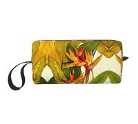 Borsa per il trucco con stampa di uccelli tropicali del paradiso, borsa per cosmetici resistente, borsa da viaggio per il trucco, regalo essenziale per donne e uomini, bianco, Taglia unica