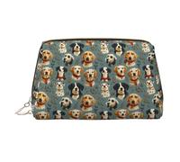 Borsa per il trucco con stampa di un cucciolo di cucciolo, trousse da viaggio per articoli da toeletta da donna, custodia per trucco in pelle di grande capacità, organizer per trucchi, graziosa