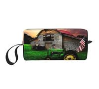 Borsa per il trucco con stampa di un vecchio trattore, borsa per cosmetici resistente, borsa da viaggio per il trucco, regalo essenziale per donne e uomini, bianco, Taglia unica