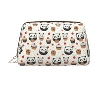 Borsa per il trucco con stampa di una torta di panda, borse cosmetiche da viaggio da donna, custodia per trucco in pelle di grande capacità, organizer per trucchi, graziosa custodia per trucchi