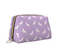Borsa per il trucco con stampa di unicorno carino borsa da toilette versatile borsa cosmetica di grande capacità per le donne, bianco, Taglia unica, Beauty case