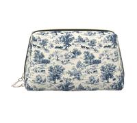 Borsa per il trucco con stampa di villaggio vintage, borse per cosmetici da viaggio per donne, custodia per trucco in pelle di grande capacità, organizer per trucchi, graziosa custodia per trucchi