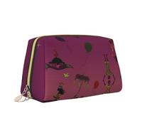 Borsa per il trucco con stampa floreale tribale colorata elefante borsa da toilette versatile borsa cosmetica di grande capacità per le donne, bianco, Taglia unica, Beauty case