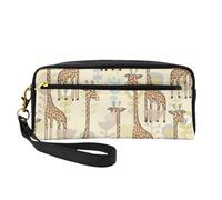 Borsa per il trucco con stampa giraffe disegnate a mano per le donne sacchetto impermeabile articoli da toeletta scuola ufficio viaggi uso quotidiano