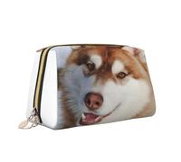 Borsa per il trucco con stampa Huskies Borsa da toilette versatile portatile Borsa cosmetica di grande capacità per le donne, bianco, Taglia unica, Beauty case