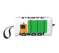 Borsa per il trucco con stampa "I Love Garbage Trucks, borsa per cosmetici resistente, borsa da viaggio per il trucco, regalo essenziale per donne e uomini, bianco, Taglia unica