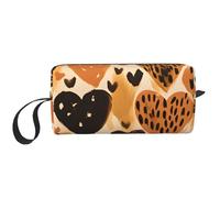 Borsa per il trucco con stampa leopardata, resistente all'acqua, organizer da viaggio per articoli da toeletta per donne e uomini con stampa di ghepardo a forma di cuore custodia per cosmetici con