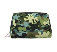 Borsa per il trucco con stampa mimetica nera e verde, borse da viaggio per articoli da toeletta da donna, custodia per trucco in pelle di grande capacità, organizer per trucchi, carino