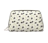 Borsa per il trucco con stampa nera con formica, borsa per cosmetici da viaggio per donne, custodia per trucco in pelle di grande capacità, organizer per trucchi, graziosa custodia per trucchi