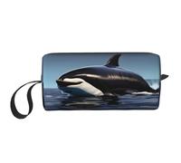 Borsa per il trucco con stampa orca killer whale, borsa per cosmetici resistente, borsa da viaggio per il trucco, regalo essenziale per donne e uomini, bianco, Taglia unica