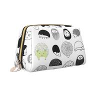 Borsa per il trucco con stampa riccio borsa da toilette versatile portatile borsa cosmetica di grande capacità per le donne, bianco, Taglia unica, Beauty case