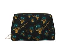 Borsa per il trucco con stampa testa di lupo, borsa cosmetica da viaggio per donne, custodia per trucco in pelle di grande capacità, organizer per trucchi, graziosa custodia per trucchi