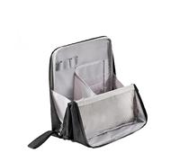 Borsa per il trucco con supporto, borsa per il trucco con supporto multiuso in tessuto Oxford di grande capacità, organizer per il trucco portatile in tessuto con più scomparti (Black)