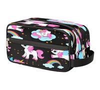 Borsa per il trucco con unicorni magici per donne, uomini, bambini, ragazze, ragazzi, borsa da bagno con unicorni, borsa da viaggio per articoli da toeletta cosmetici organizer per doccia, Colore,