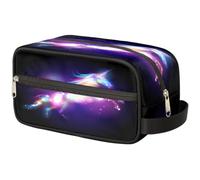 Borsa per il trucco con unicorno magico per donne, uomini, bambini, ragazze e ragazzi, borsa da bagno con unicorno galassia borsa da viaggio per articoli da toeletta cosmetici organizer da doccia,