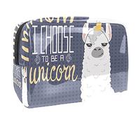 Borsa per il trucco con unicorno timido a forma di cuore rosa per borsa portatile da viaggio borsa organizer per articoli da toeletta beauty bag per donne, Multicolore 08, 18.5x7.5x13cm/7.3x3x5.1in,