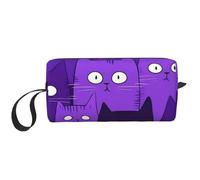 Borsa per il trucco con viso di gatto e gattino, resistente all'acqua, organizer da viaggio per donne e uomini, custodia per cosmetici con cerniera, piccola borsa portatile per attrezzi