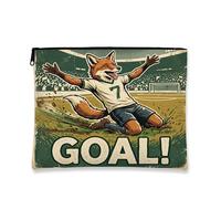 Borsa per il trucco con volpi calcistiche, borsa da viaggio per donne, regali per ragazze, organizer portatile con cerniera in tela con animali, 17,8 x 22,9 cm