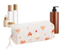 Borsa per il trucco Coquette - borsa cosmetica trapuntata | Trucco trapuntato in cotone | Contro