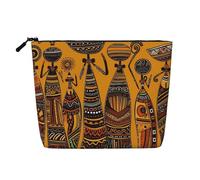 Borsa per il trucco creativa della cultura africana per le donne, impermeabile in lino da viaggio, organizer leggero con cerniera, borsa da toeletta da viaggio organizer per pennelli da trucco