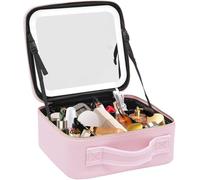 Borsa per Il Trucco, Custodia Organizer in Pu, Custodia per Il Trasporto del Trucco, Scatola Organizer per Cosmetici, Trousse da Viaggio con Luci E Specchio, Borsa per Il Trucco, Custod, 1