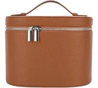 Borsa per il trucco, custodia per vanità in pelle PU con divisore rimovibile, borsa cosmetica portatile con manico e cerniera, custodia per il trucco per le donne, con divisori