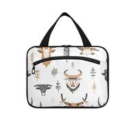 Borsa per il trucco da appendere in stile bohémien con mucca West Highlander con gancio, borsa da toilette espandibile per viaggi, trucco, lavoro estuche para brochas maquillaje L