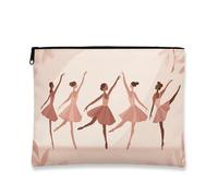 Borsa per il trucco da balletto, astuccio per cosmetici da danza artistica per donna, organizer portatile in tela con cerniera, perfetto per regali e viaggi, 7x9 pollici