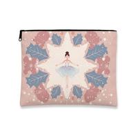 Borsa per il trucco da balletto, organizer invernale per cosmetici da donna, piccola borsa portatile in tela con cerniera, borsa da toilette per la cura della pelle delle vacanze, Pesca, 7x9 Inch