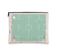 Borsa per il trucco da campo da calcio, verde menta, borsa da viaggio sportiva per cosmetici, da donna, piccola organizer portatile con cerniera, essenziale per primavera all'aperto, Verde menta, 7x9