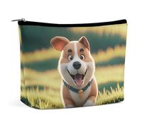 Borsa per il trucco da corsa a forma di vero cane Maji per donne, portatile, impermeabile, estetica, da viaggio e da lavoro