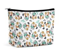 Borsa per il trucco da donna a forma di piccolo escavatore a forma di leone, borsa da viaggio per cosmetici, borsa in pelle PU resistente all'acqua con cerniera