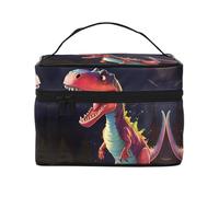 Borsa per il trucco da donna con dinosauro dalla bocca grande, borsa per il trucco portatile da viaggio (22,9 x 16,5 x 15,7 cm) borsa per trucco grande per ragazze