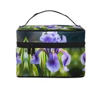 Borsa per il trucco da donna con fiori nazionali francesi, borsa da viaggio portatile (22,9 x 16,5 x 15,7 cm) borsa per trucco grande per ragazze