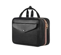 Borsa per il trucco da donna con gancio per appendere borsa cosmetica da viaggio per articoli da toeletta impermeabile Neceser Bagno Wash Bag, Nero