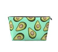 Borsa per il trucco da donna con stampa di avocado con frutta tropicale fresca borsa da viaggio in pelle impermeabile per articoli da toeletta borsa cosmetica, Argento, Taglia unica, Beauty case