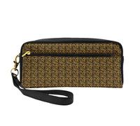 Borsa per il trucco da donna con stampa di girasole con fiori in fiore e piante, da viaggio, per articoli da toeletta e cosmetici, per scuola e ufficio