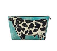 Borsa per il trucco da donna Dairy Cattle Stampa Borsa per il trucco da viaggio di grande capacità, Borsa per la rasatura impermeabile in pelle Borsa per articoli da toeletta