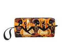 Borsa per il trucco da donna danzante africana resistente all'acqua organizer per articoli da toeletta da viaggio per donne uomini borsa per cosmetici etnica con cerniera piccola borsa portatile per