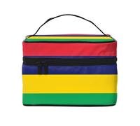 Borsa per il trucco da donna, grande capacità, con bandiera delle Mauritius, borsa da viaggio portatile (22,9 x 16,5 x 15,7 cm) borsa per trucco per ragazze