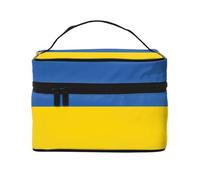 Borsa per il trucco da donna, grande capacità, con bandiera dell'Ucraina, borsa da viaggio portatile (22,9 x 16,5 x 15,7 cm) borsa per trucco per ragazze
