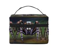 Borsa per il trucco da donna, grande capacità, con ragni tropicali, da viaggio, (22,9 x 16,5 x 15,7 cm), grande borsa per il trucco per ragazze