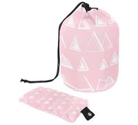 Borsa per il trucco da donna, grande, impermeabile, spaziosa e chic, per viaggi e uso domestico, triangolo rosa geometrico, Multicolore, 9.9x6.9in/25.2x17.6cm;6x3.5in/15.2x8.8cm