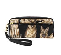 Borsa per il trucco da donna, impermeabile, con stampa di pastore tedesco, per scuola, ufficio, viaggi, uso quotidiano