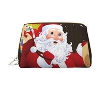 Borsa per il trucco da donna in pelle per borsa alla moda sacchetto cosmetico durevole portatile da viaggio borsa da toilette da donna ragazze carino borse per lavaggio/Buon Natale, Merry Christmas.,
